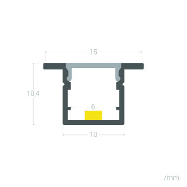 Immagine di Profilo Alluminio Stretto da Incasso per Strisce LED fino a 6mm