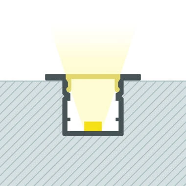 Profilé Aluminium Encastré Étroit pour Rubans LED jusqu'à 6 mm