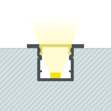 Profilo Alluminio Stretto da Incasso per Strisce LED fino a 6mm con Coperchio Continuo