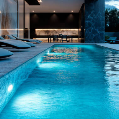 Image of 12V AC/DC 20W Submersible Surface LED Pool Light IP68