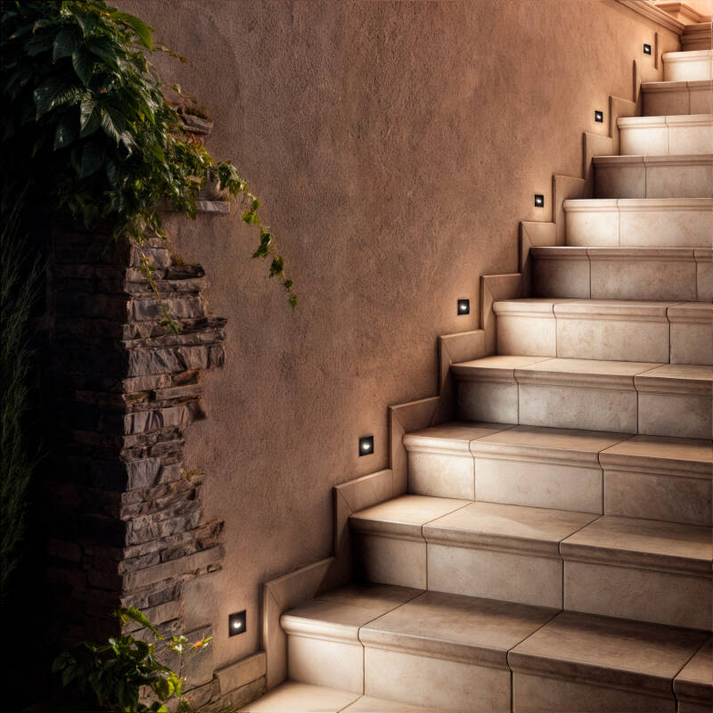 LED Wandleuchte Außen – 2W, Eckig, IP65, Für Garten, Fassade & Bad, In Weiß