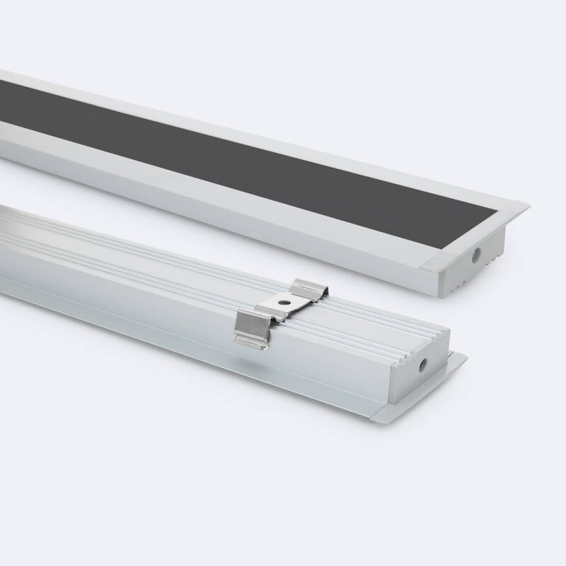 Immagine di Profilo Alluminio da Incasso per Striscia LED fino a 31mm con Coperchio Continuo
