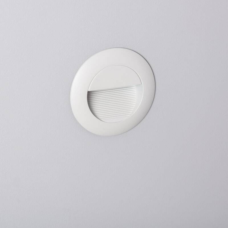 Image of Wabi 3W White Round Aluminium Outdoor Recessed Wall Light