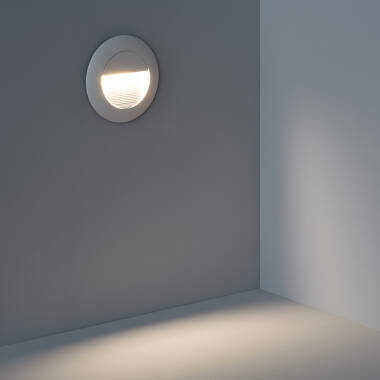 Image of Wabi 3W White Round Aluminium Outdoor Recessed Wall Light