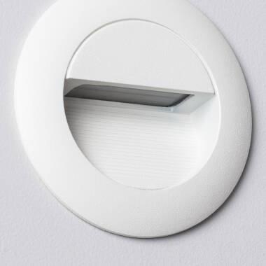 Image of Wabi 3W White Round Aluminium Outdoor Recessed Wall Light