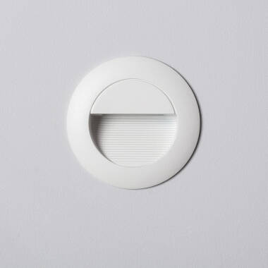 Image of Wabi 3W White Round Aluminium Outdoor Recessed Wall Light
