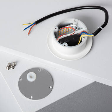 Image of Wabi 3W White Round Aluminium Outdoor Recessed Wall Light