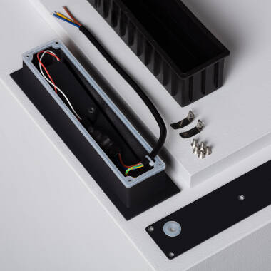 Image of Wabi Rectangular Black Linear Aluminium Outdoor Step Light