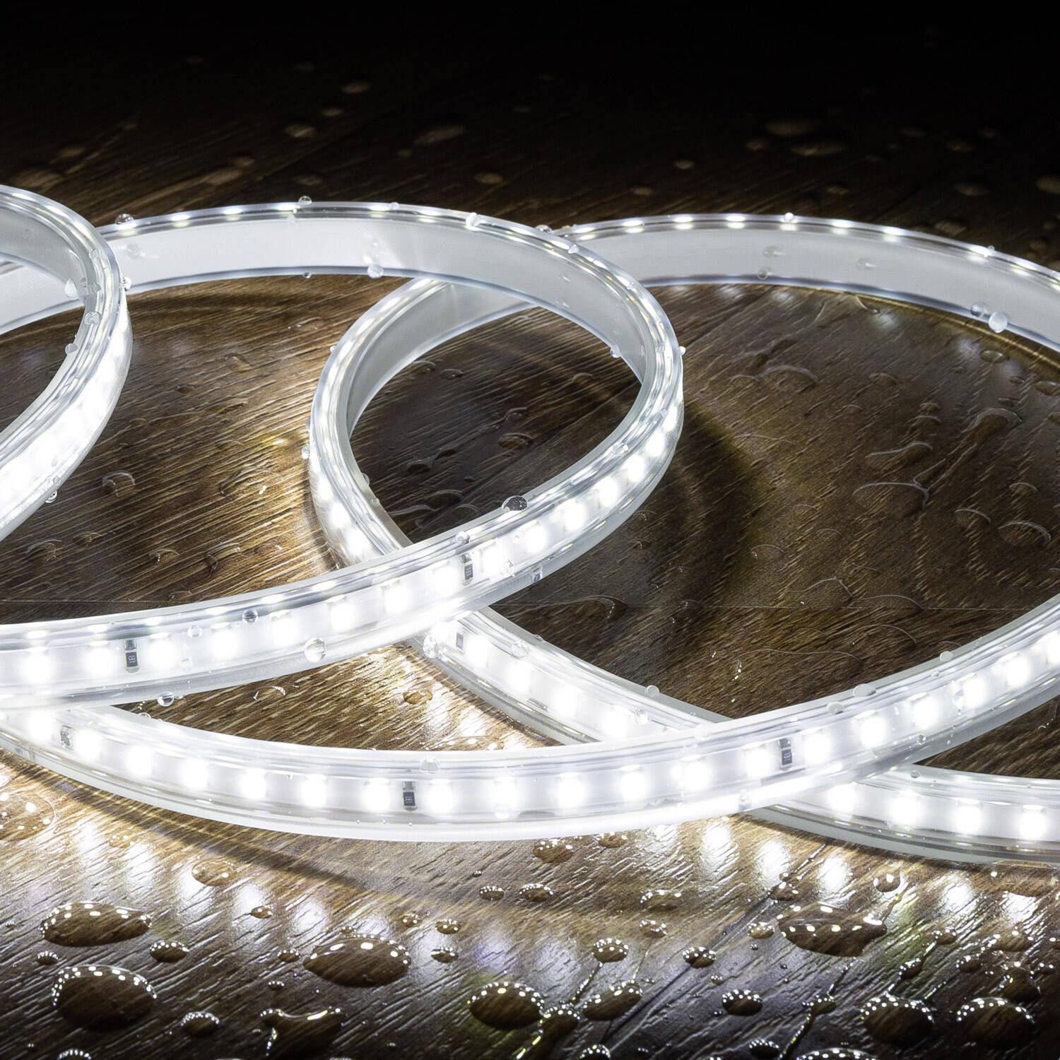 Taśma Led Ściemnialna 220V SMD 120 LED/m ROLKA 50m 7.5W/m 750lm/m Szerokość 12mm Cięcie 100cm IP65 - widok prezentacyjny