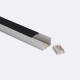 Bild von Aluminiumprofil Aufbau für LED Streifen bis 22 mm mit durchgehender Abdeckung