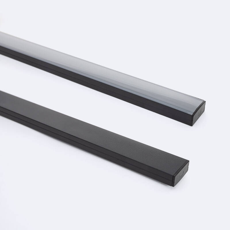 Bild von Aluminiumprofil Aufbau für LED Streifen bis 20 mm mit durchgehender Abdeckung
