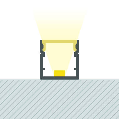 Profilé Aluminium en Saillie avec Capot Continu pour Ruban LED jusqu'à 8 mm