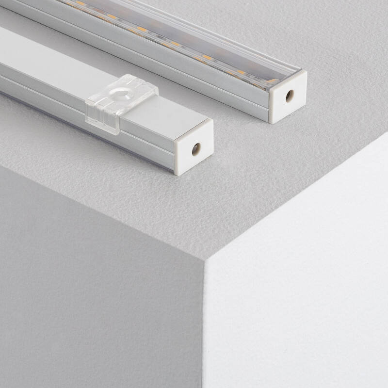 Image de Profilé Aluminium en Saillie avec Capot Continu pour Ruban LED jusqu'à 16mm