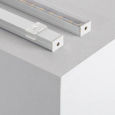Profilo Alluminio Superficie per Striscia LED fino a 16mm con Coperchio Continuo