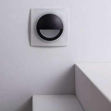 LED Wandlamp 3W  inbouw Aluminium  Vierkant zwart  Occulare