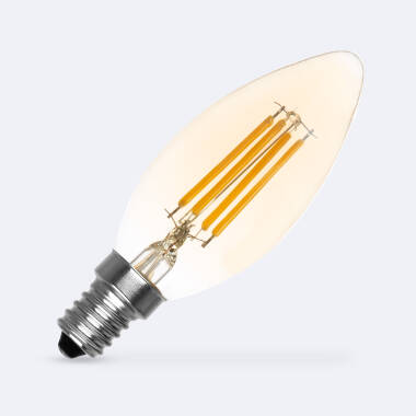 Filament Lamp LED Dimbaar E14 4W 470 lm C35 Kaars Gold