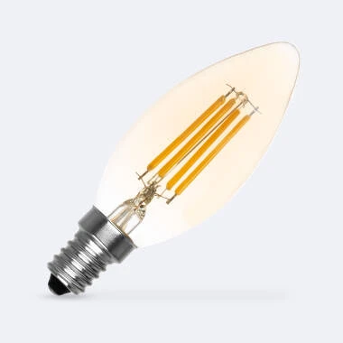 Żarówka Filament LED E14 4W 470lm  Ściemnialna C35 świeca Gold