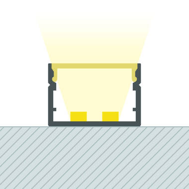 Product Aluminium profiel Opbouw  met doorlopende afdekking voor LED Strip tot 20 mm