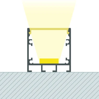 Profilé Aluminium En Saillie avec ancrage Encastré à Clips pour Rubans LED jusqu'à 24 mm