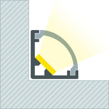 Aluminiumprofil Ecke runde Abdeckung 2m für LED Streifen bis 5 mm