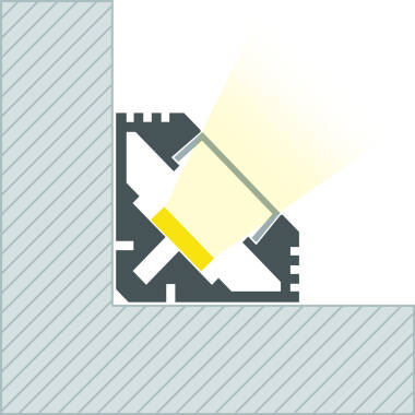 Aluminiumprofil Ecke 2m für LED Streifen bis 11 mm