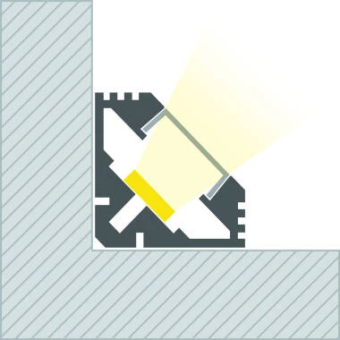 Profilé Aluminium Angle 2 m pour Rubans LED jusqu'à 11 mm