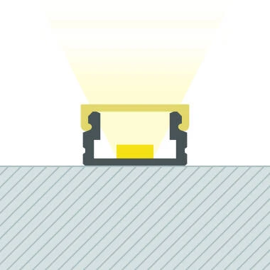 Profilo Alluminio Superficie 2m per Striscia LED fino a 8mm