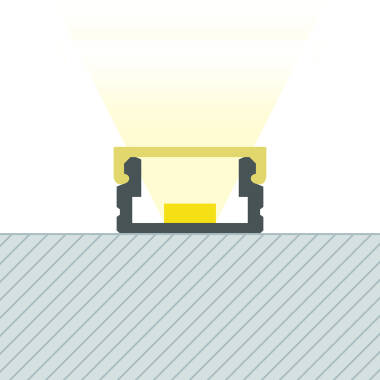 Aluminiumprofil Aufbau 12x8 mit für LED Streifen bis 8 mm