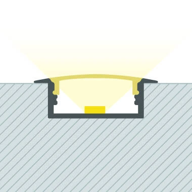 Profilé Aluminium Encastré pour Rubans LED jusqu'à 18 mm