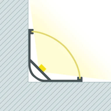Round Aluminium Corner Profile with Cover for LED Strip up to 20mm