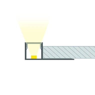 Profilé Aluminium Intégration Plâtre/Placo pour Ruban LED jusqu'à 8 mm