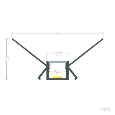 Bild von Aluminiumprofil Gipseinbau Ecke Innen LED Streifen bis 9 mm