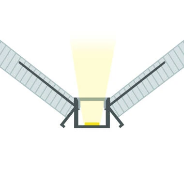 Aluminium Profiel Gips/Pladur inbouw voor binnenhoek LED Strip tot 9 mm