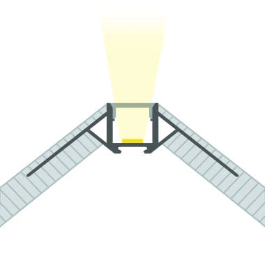 Aluminium profiel Gips /Pladur Inbouw  voor Hoek LED Strip tot 9 mm