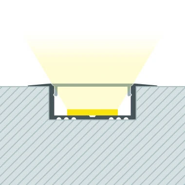 Profilé Aluminium Encastré pour Rubans LED jusqu'à 31 mm