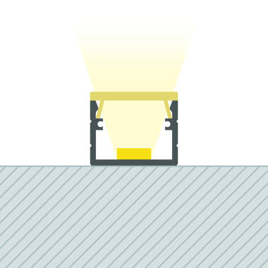 Surface Mounted 12x12 Aluminium Profile for LED Strip up to 8mm