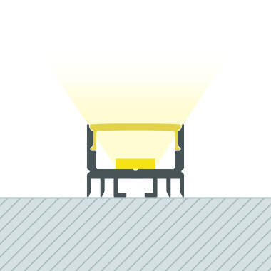 Surface Aluminium Profile with Continuous Cover for LED Strip up to 13mm