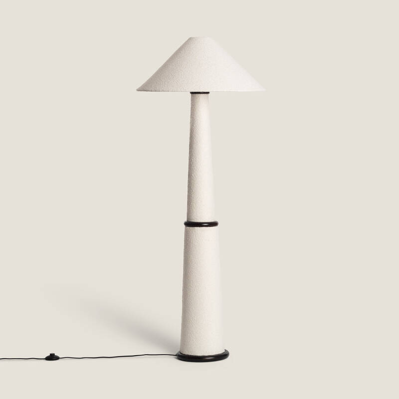 Immagine di Lampada da Terra Legno e Stoffa Lombe
