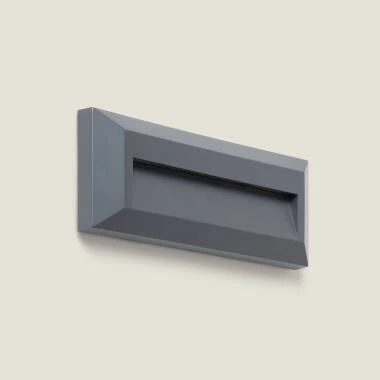 Balise Extérieure LED 2W Murale Rectangulaire Saillie Gris Élide