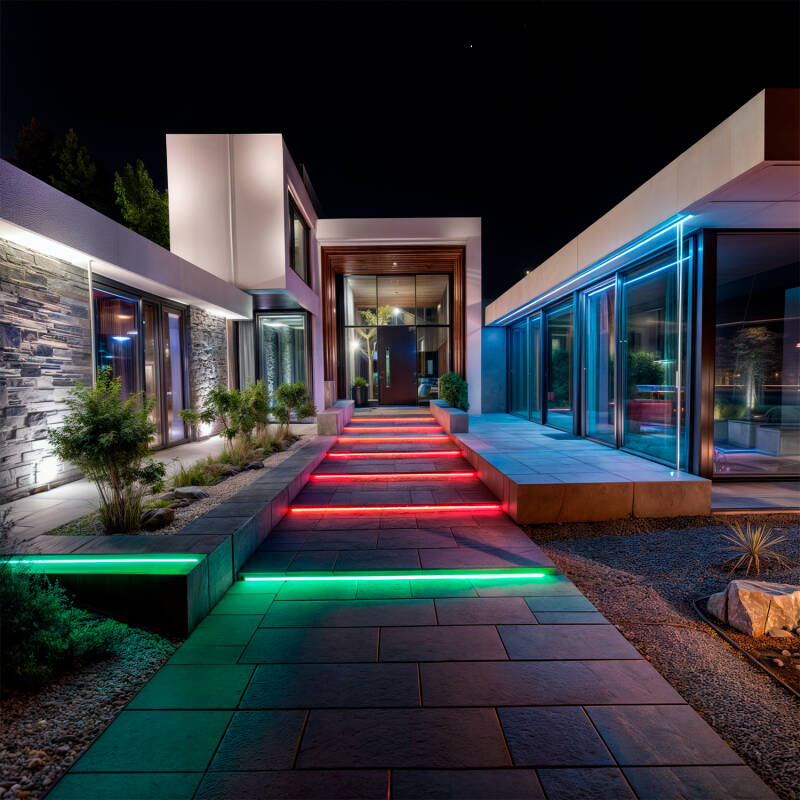 Bild von LED-Streifen RGB Wifi 220V AC 60 LED/m IP65 nach Mass Breite 16 mm Schnitt alle 100cm