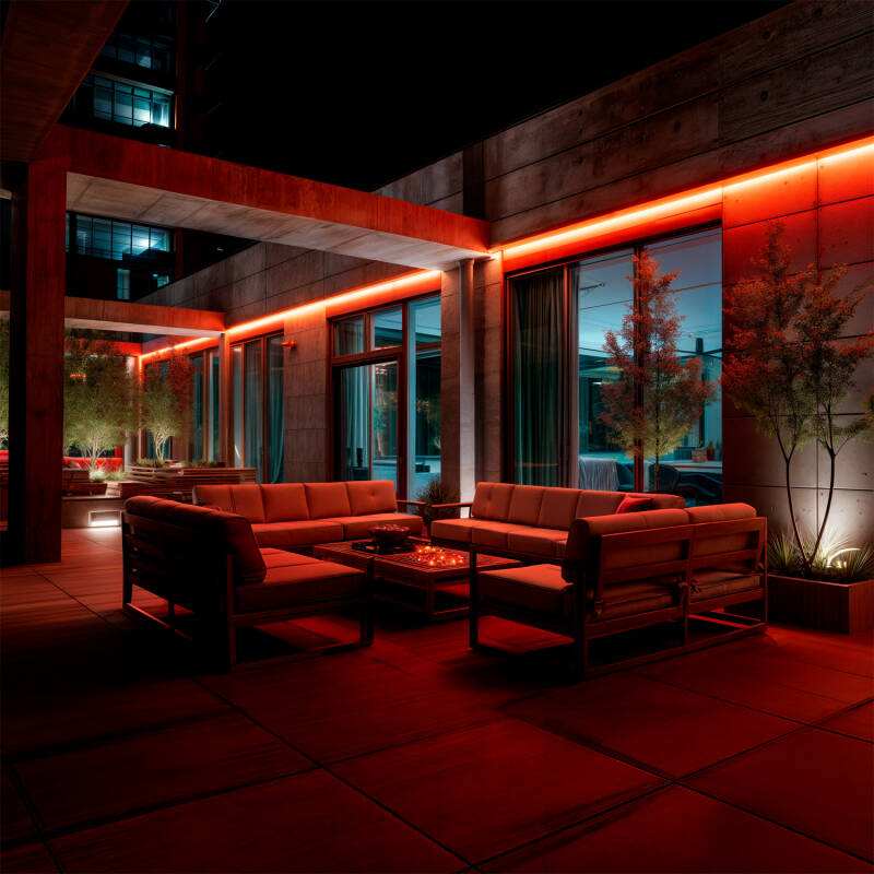 Immagine di Striscia LED Neon 11 W/m RGB 220V AC 60 LED/m Semicircolare 180º IP67 Taglio su Misura ad ogni 100 cm
