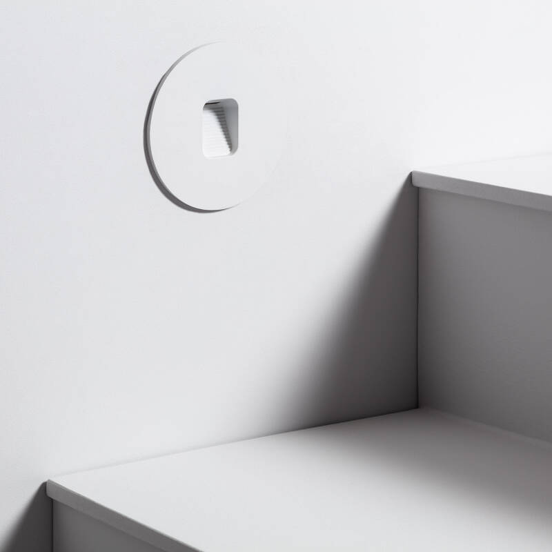 Immagine di Segnapasso da Esterno LED 2W Circolare Alluminio Bianco Grasset