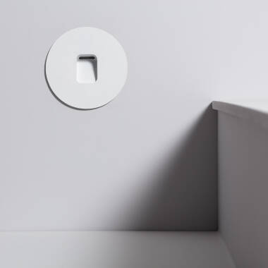 Immagine di Segnapasso da Esterno LED 2W Circolare Alluminio Bianco Grasset