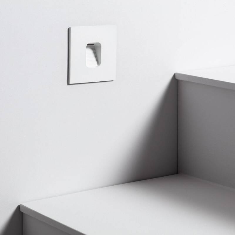 Image of 2W Grasset Square Aluminium LED Wall Spotlight in White IP65