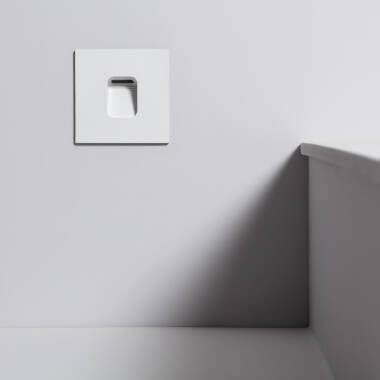 Image of 2W Grasset Square Aluminium LED Wall Spotlight in White IP65