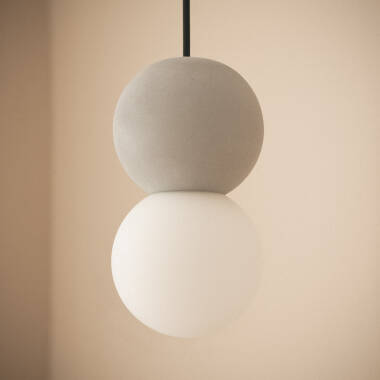 Immagine di Lampada a Sospensione Gesso o Cemento Delya  