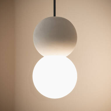 Immagine di Lampada a Sospensione Gesso o Cemento Delya  