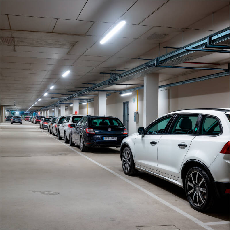 Bild von Feuchtraumleuchte 120cm IP65 mit LED Röhre Glas 18W 140lm/W