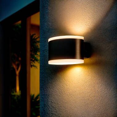 Bild von LED Wandleuchte Außen 12W Rechteckige Beleuchtung Schwarz Bertol