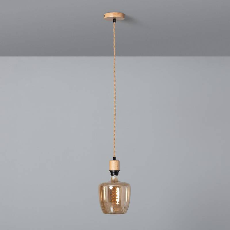 Afbeelding van Plafondplaat met Fitting voor Hanglamp met Gevlochten Textielkabel en Zwart
